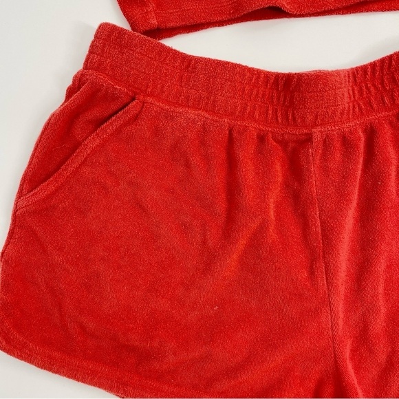 OFFLINE by Aerie Summer Lights Terry Cropped T-Shirt & Short Set Red L/XL - Picture 4 of 15